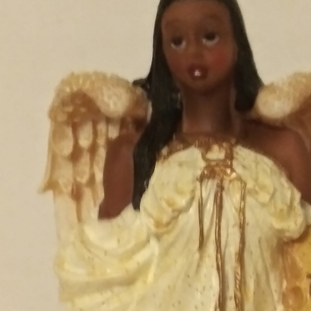 African American Guardian Angel Figurine